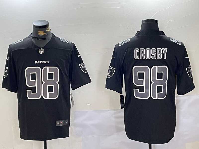 Mens Las Vegas Raiders #98 Maxx Crosby Black Limited Fashion Vapor Jersey Dzhi